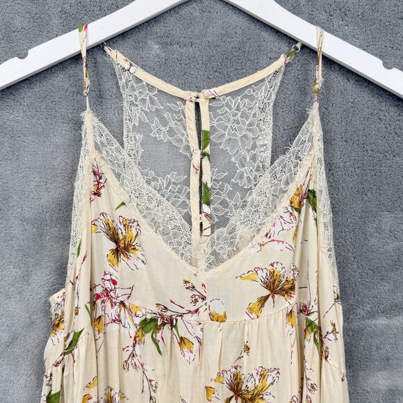 BLUSH Babydoll Wildflower‎ Floral High Low Mavi Dress Forest Fairy Etherial Sz L - Picture 2 of 11